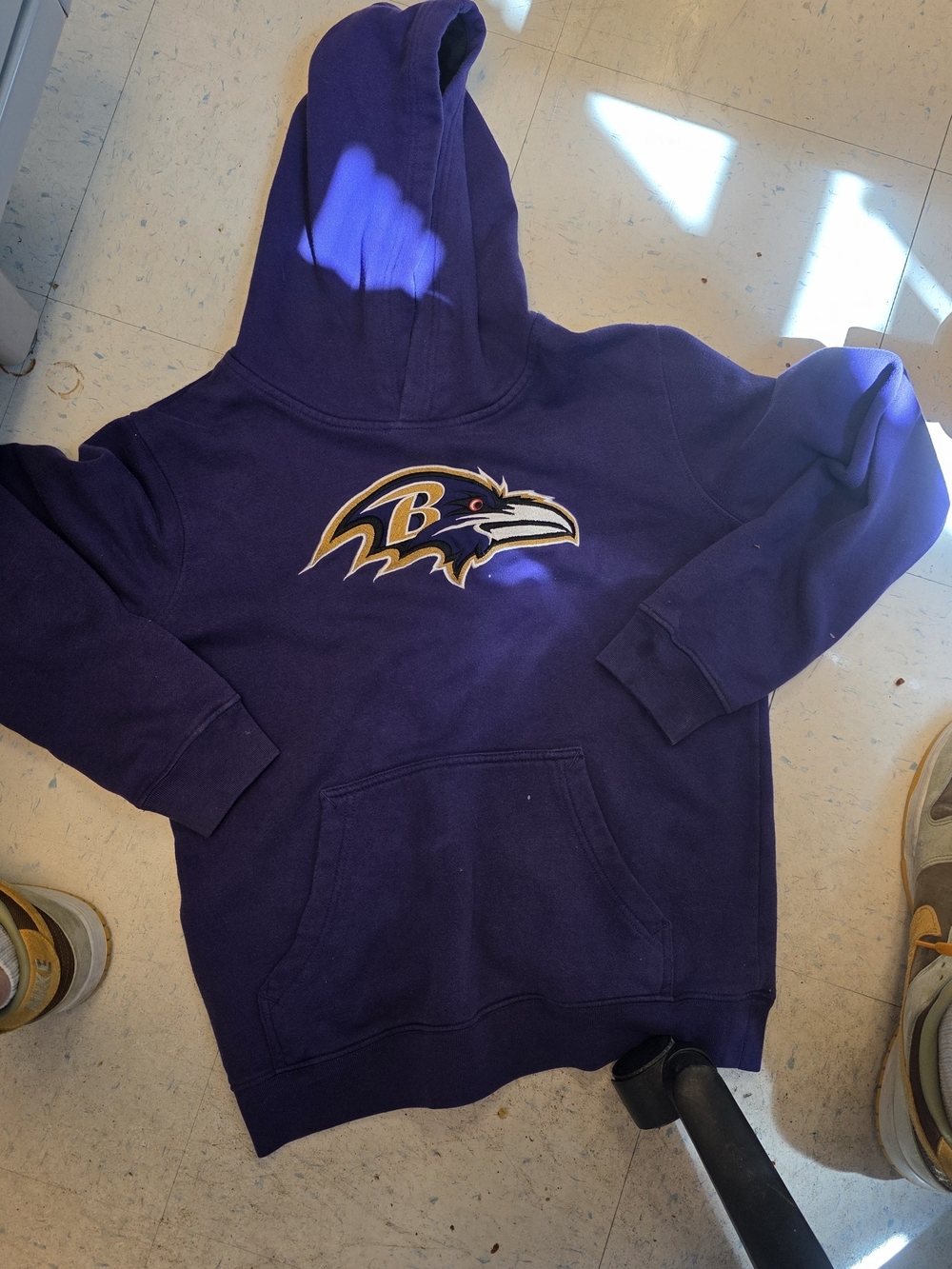 NFL Baltimote RAVENS Youth Team Apparel Hoodie in Purple and Black